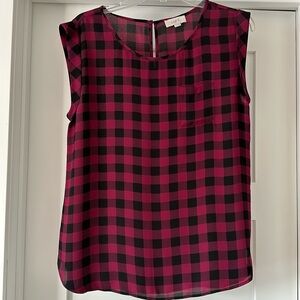 Dark pink/purple & black buffalo check shell